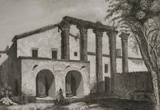 Ruins of the Temple of Diana in Mérida, Extremadura, Spain, 1852. Creator: Unknown