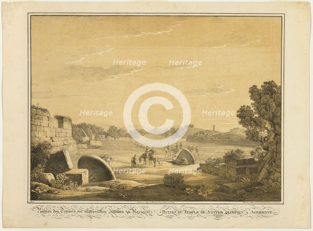 Ruins of the Temple of Jupiter at Agrigente, 1819. Creator: Friedrich von Gärtner.
