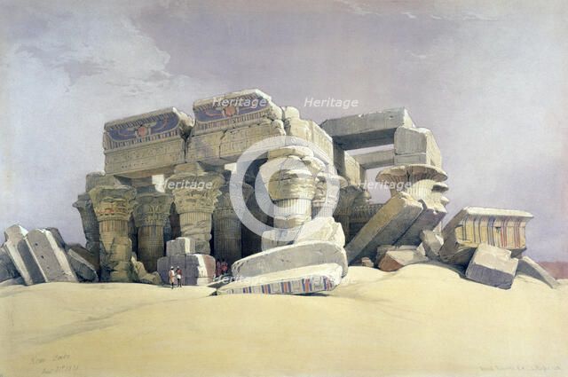 'Ruins of the Temple of Kom Ombo', 19th century. Artist: David Roberts