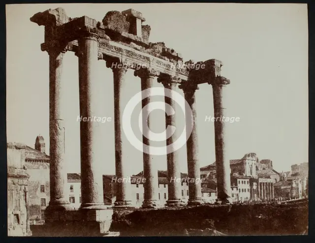 Ruins of the Temple of Saturn in the Forum at Rome, c1856. Creator: Jane Martha St. John.