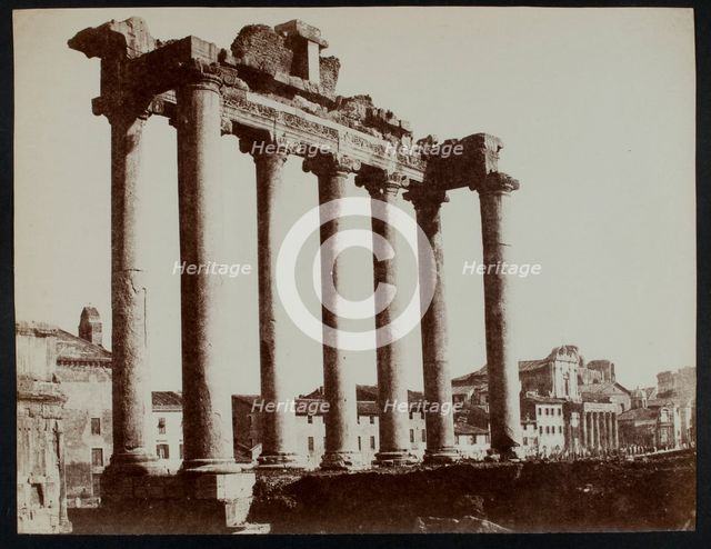 Ruins of the Temple of Saturn in the Forum at Rome, c1856. Creator: Jane Martha St. John.