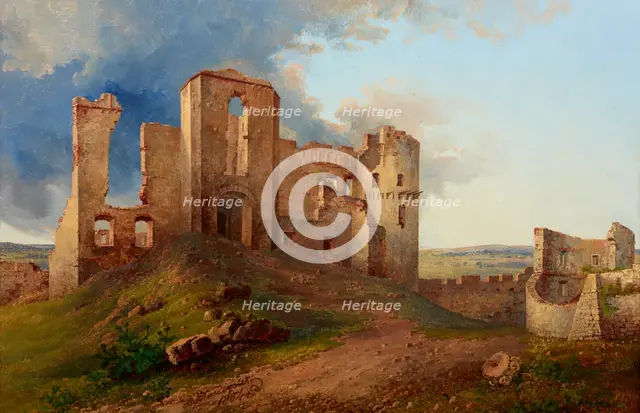 Ruins of the Tenczyn Castle, 1854. Creator: Aleksander Plonczynski.