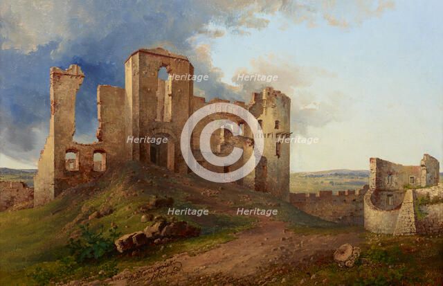 Ruins of the Tenczyn Castle, 1854. Creator: Aleksander Plonczynski.