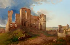 Ruins of the Tenczyn Castle, 1854. Creator: Aleksander Plonczynski