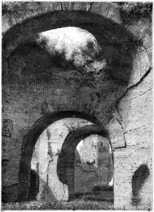 Ruins of the thermal baths of Caracalla, Rome, 1886