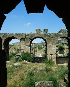 Ruins of the thermal baths of the city, Aphrodisias (Anatolia, Turkey), 2000. Creator: LTL