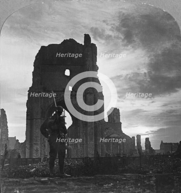 Ruins of Ypres, Flanders, Belgium, World War I, c1914-c1918. Artist: Realistic Travels Publishers