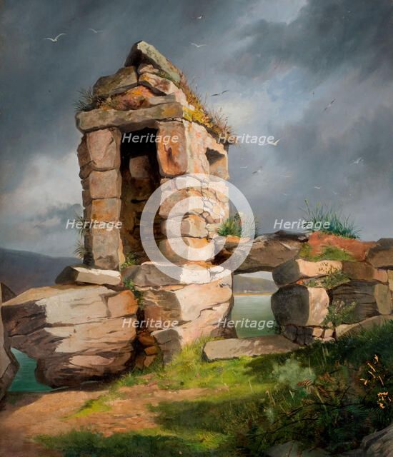 Ruins, St Michael's Mount, Cornwall, 1858. Creator: Benjamin Johnson.