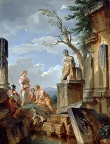 Ruins with a Sibyl and other Figures, c1720. Artist: Giovanni Paolo Panini