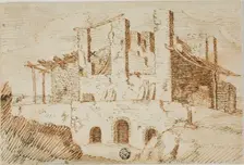 Ruins with Farm Shed, c. 1600. Creator: Unknown