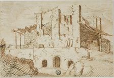 Ruins with Farm Shed, c. 1600. Creator: Unknown