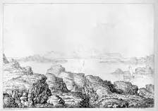 Rum & Eigg from Loch Moidart c1812. Artist: S Leith