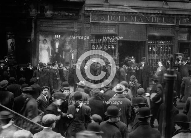 Run on East Side Bank, N.Y. 2/16/12, 1912. Creator: Bain News Service.