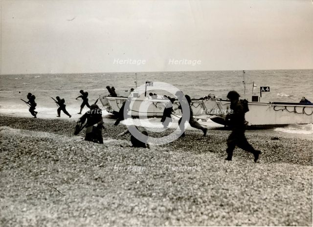 Runaground III, a mock amphibious invasion of England, Portsmouth, Hampshire, 1952. Creator: Unknown.