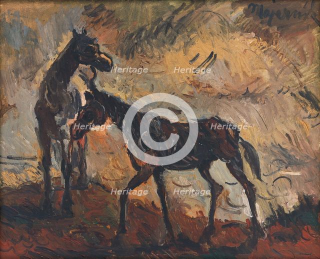 Runaway Horses, around 1941. Creator: Cyprian Majernik.
