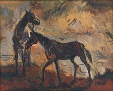 Runaway Horses, around 1941. Creator: Cyprian Majernik