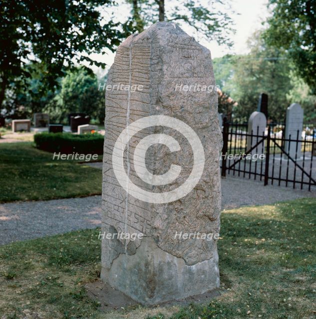 Runic stone at Sparlösa, Västergötland, Sweden. Creator: Unknown.