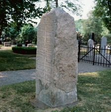 Runic stone at Sparlösa, Västergötland, Sweden. Creator: Unknown