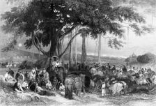 Runjeet Singh and his Suwarree, Cavalcade of Seiks 1845. Creator: Unknown