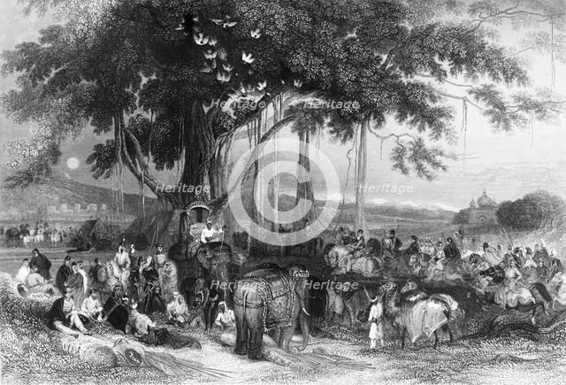 'Runjeet Singh and his Suwarree, Cavalcade of Seiks', 1845. Creator: Unknown.