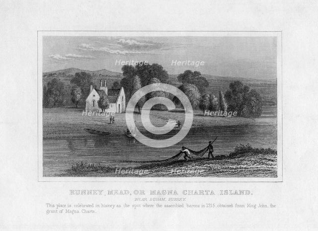 'Runney Mead or Magna Charta Island, near Egham, Surrey', 19th century. Artist: Unknown