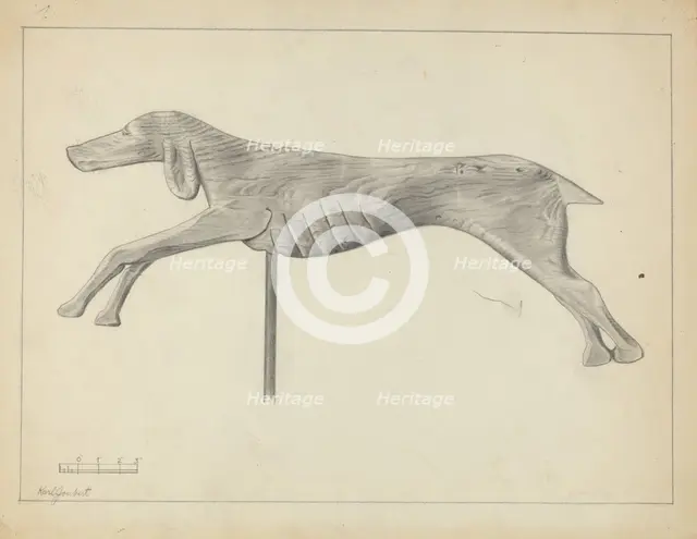Running Dog Weather Vane, 1935/1942. Creator: Gordon Sanborn.