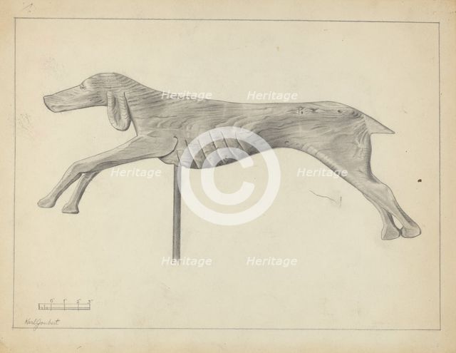 Running Dog Weather Vane, 1935/1942. Creator: Gordon Sanborn.