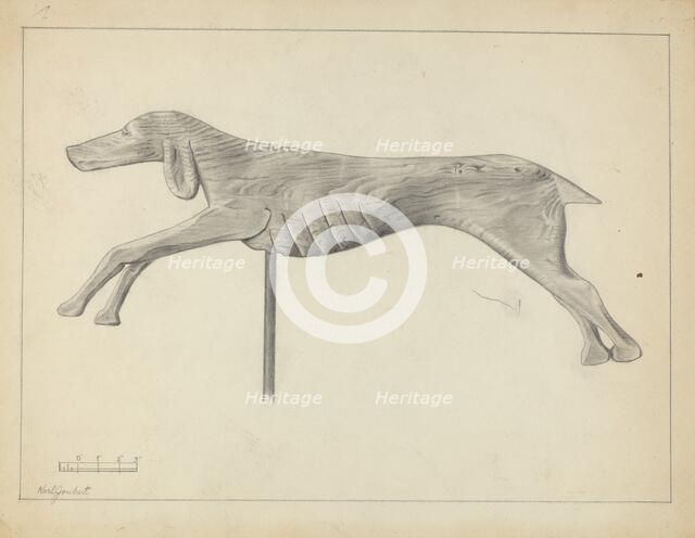 Running Dog Weather Vane, 1935/1942. Creator: Gordon Sanborn.