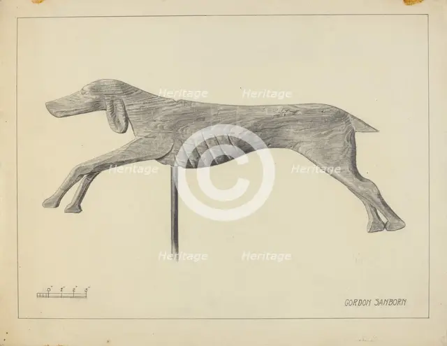 Running Dog Weather Vane, c. 1936. Creator: Gordon Sanborn.