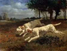 Running Dogs 1853. Artist: Constant Troyon
