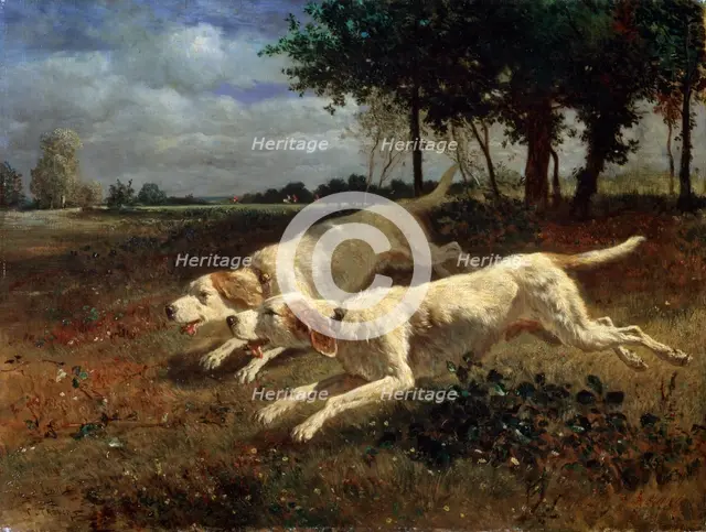 'Running Dogs', 1853.  Artist: Constant Troyon