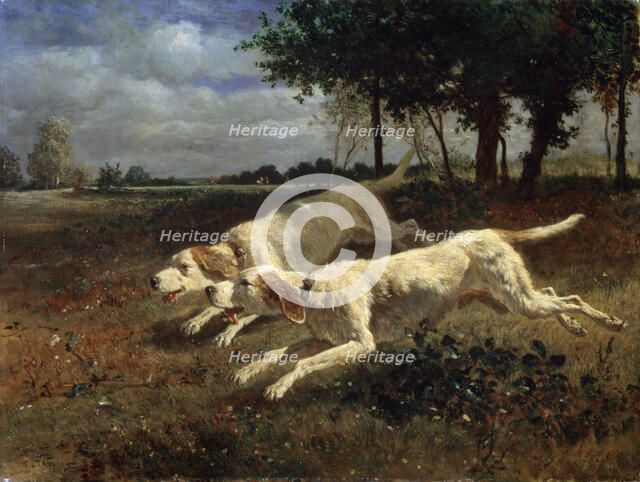 'Running Dogs', 1853.  Artist: Constant Troyon