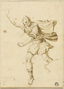 Running Roman Warrior, Pointing Upwards with Right Hand, n.d. Creator: Philippe Louis Parizeau