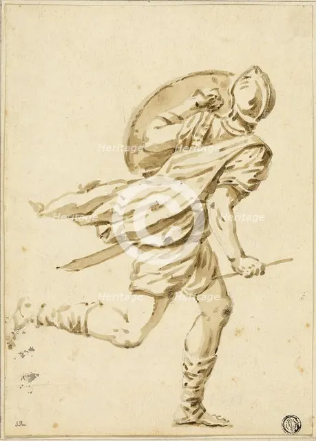 Running Roman Warrior, Seen from Back, n.d. Creator: Philippe Louis Parizeau.