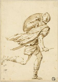 Running Roman Warrior, Seen from Back, n.d. Creator: Philippe Louis Parizeau
