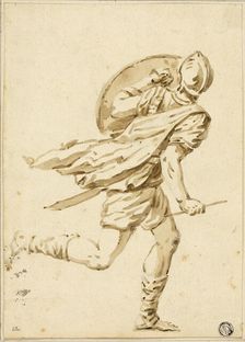 Running Roman Warrior, Seen from Back, n.d. Creator: Philippe Louis Parizeau