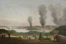 Ruotinssalmi is Burning, Scene from the Crimean War 1855, 1855-1856. Creator: Berndt Godenhjelm