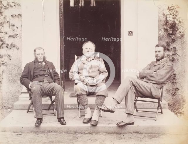 Rupert Potter, John Everett Millais and an Unidentified Man at Dalguise, from an album...Millais. Creator: Unknown.