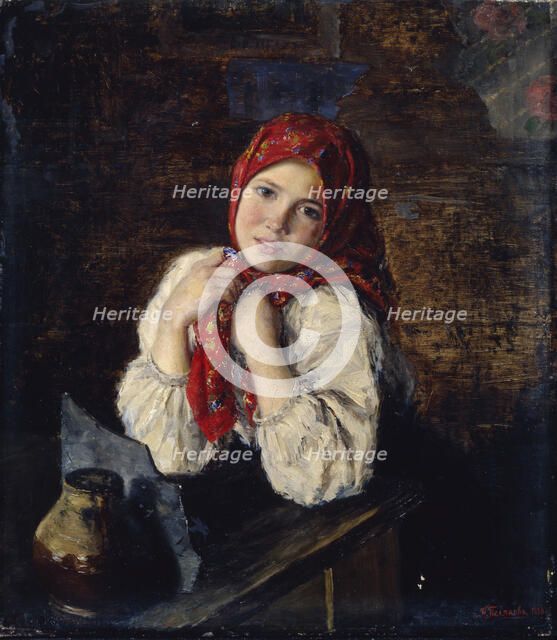 Rural Coquette, 1893. Artist: Polyakov, P.I. (active End of 19th cen.)