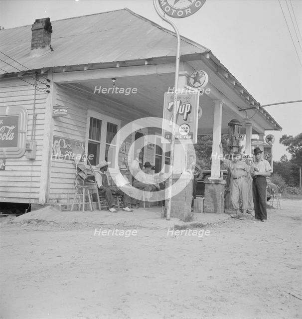 Rural filling station becomes community..., 4 July, near Chapel Hill, North Carolina, 1939 Creator: Dorothea Lange.