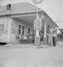 Rural filling station becomes community..., 4 July, near Chapel Hill, North Carolina, 1939 Creator: Dorothea Lange