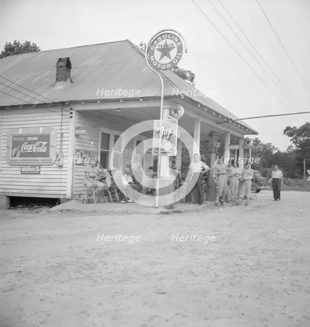Rural filling station becomes community..., 4 July, near Chapel Hill, North Carolina, 1939 Creator: Dorothea Lange.