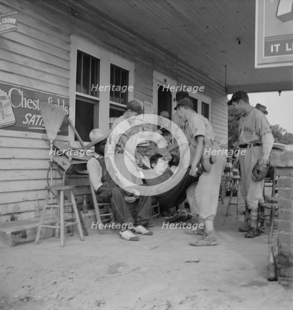 Rural filling station becomes community center..., near Chapel Hill, North Carolina, 1939. Creator: Dorothea Lange.