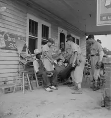 Rural filling station becomes community center..., near Chapel Hill, North Carolina, 1939. Creator: Dorothea Lange