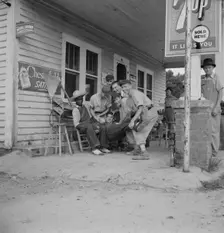 Rural filling station becomes community center..., near Chapel Hill, North Carolina, 1939. Creator: Dorothea Lange