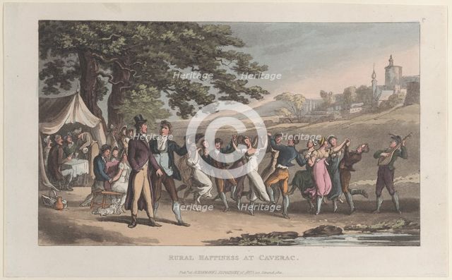Rural Happiness at Caverac, from "Journal of Sentimental Travels in the Southern Provinces..., 1821. Creator: Thomas Rowlandson.