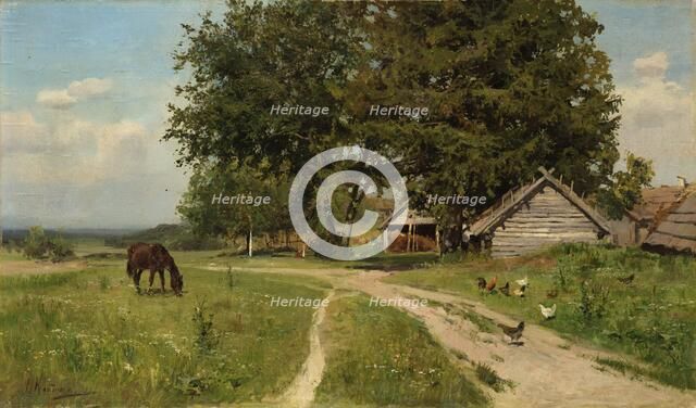 Rural Landscape, 1890-1900. Creator: Klodt (Clodt), Nikolai Alexandrovich (1865-1918).