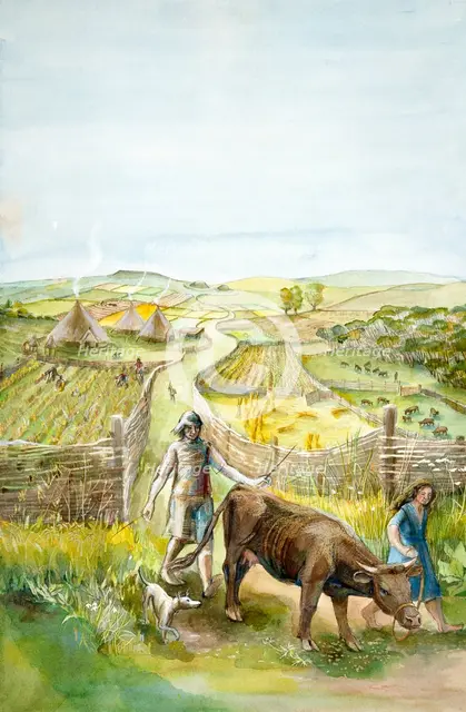 Rural landscape, 2000BC, (c1990-2010). Artist: Judith Dobie.