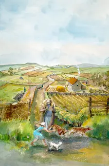 Rural landscape, 3rd Century, (c1990-2010). Artist: Judith Dobie