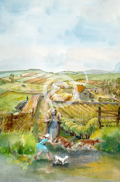 Rural landscape, 3rd Century, (c1990-2010). Artist: Judith Dobie.